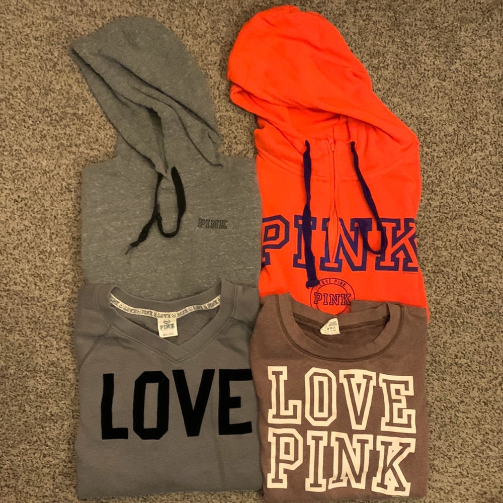 Bundle of (4) Victoria Secret’s Pink Sweatshirts. Priced to sell.